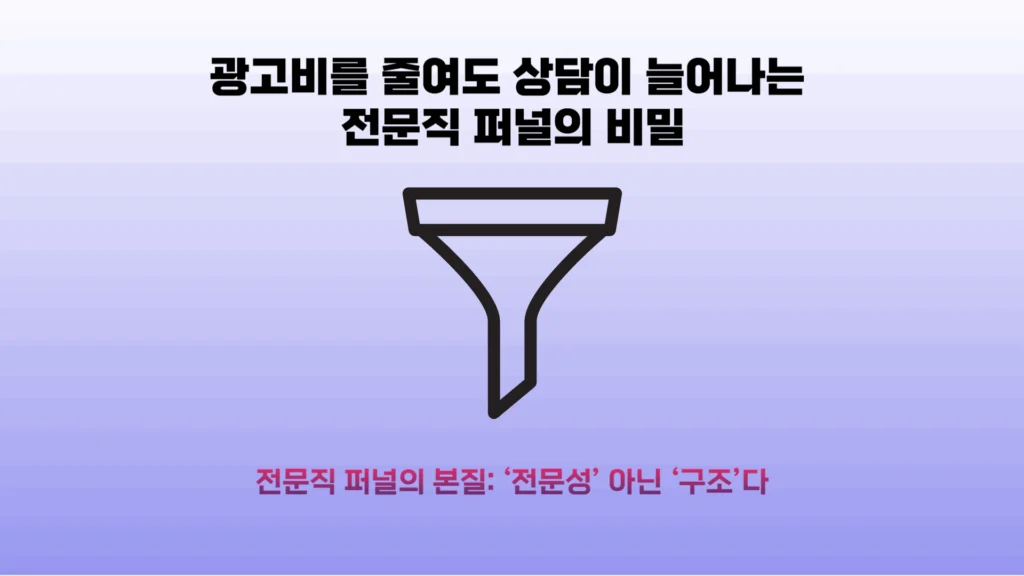 전문직 고객은 왜 퍼널 구조를 먼저 보는가